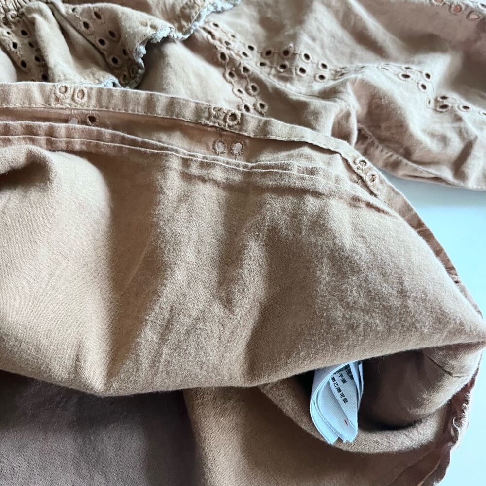 Mar Mar girls brown embroidered eyelet blouse 6 months - Picture 8 of 8